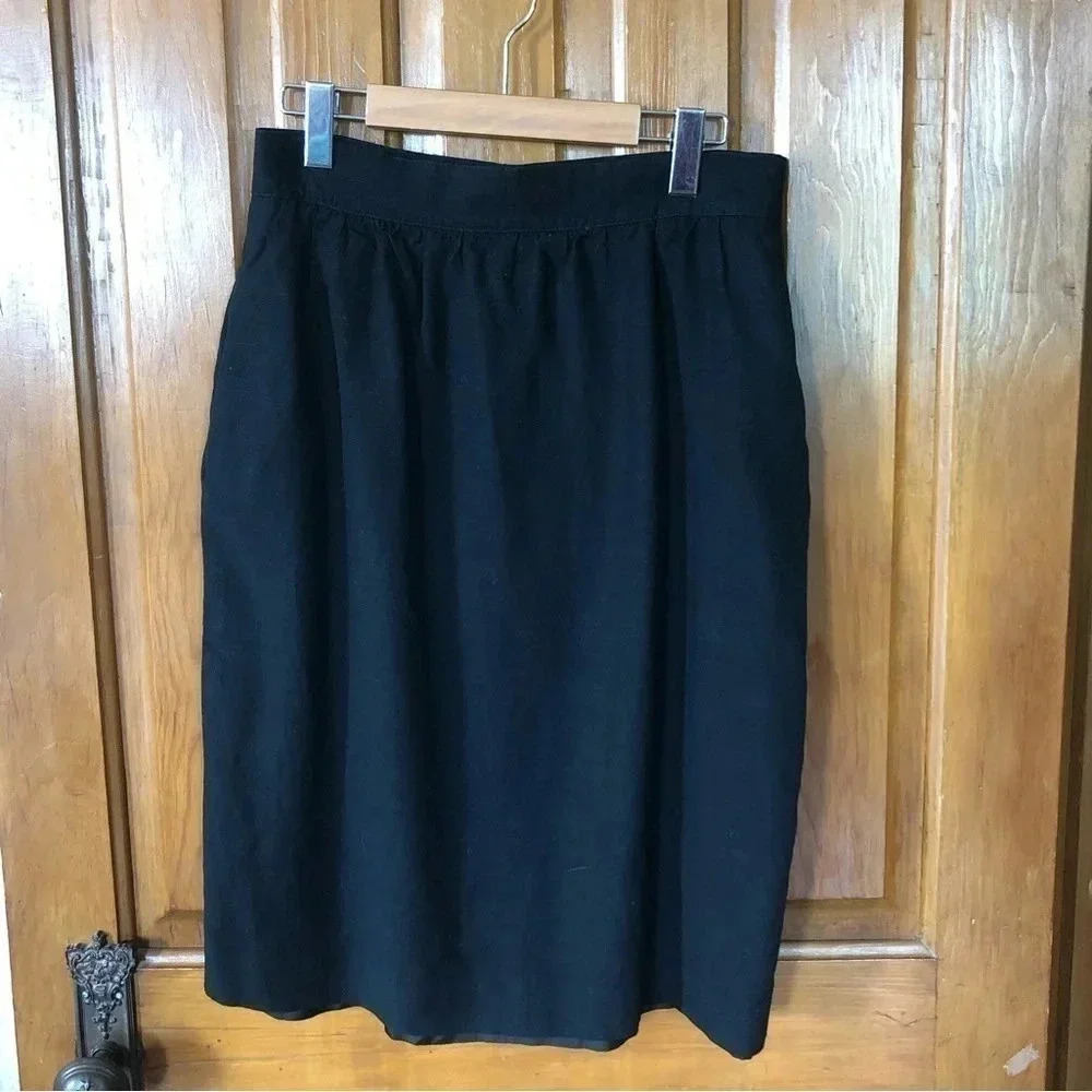 Linen Blend Pencil Skirt